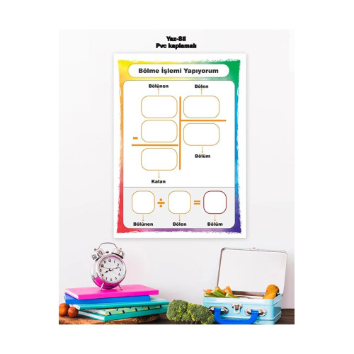 İlkokul Matematik Bölme Yaz-Sil Pvc Kaplamalı Poster