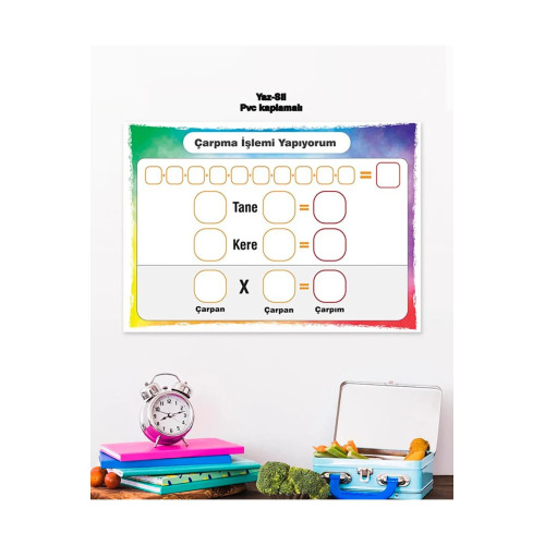 İlkokul Matematik Çarpma Yaz-sil Pvc Kaplamalı Poster