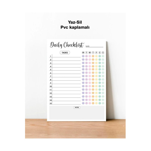 Daily Checklist Yaz-Sil Pvc Poster