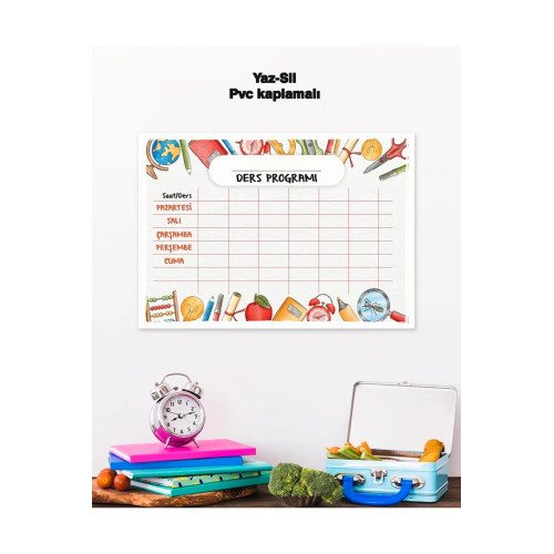 Okul Ders Programı Planlayıcı Yaz-Sil Pvc Poster