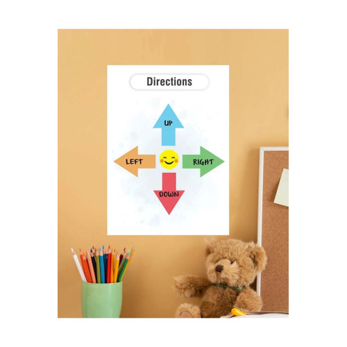 Directions-yönler Ingilizce Çocuk Eğitim Pvc Tekli Poster