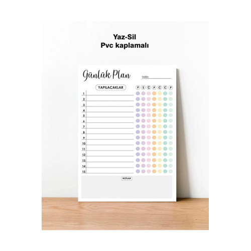 Günlük Planlayıcı Yaz-Sil Pvc Poster