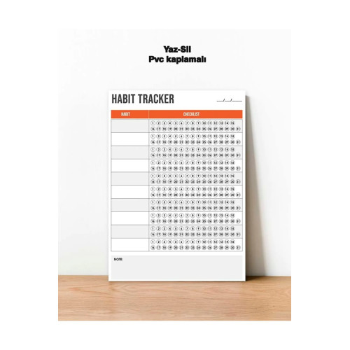 Habit Tracker Planlayıcı Yaz-Sil Pvc Poster