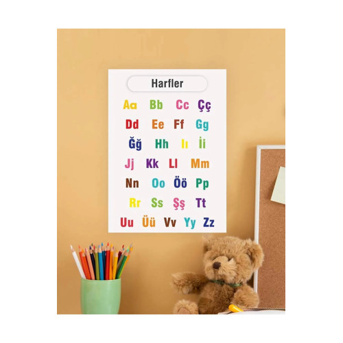 Harfler Çocuk Türkçe Eğitim Tekli Pvc Poster