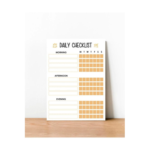 School Daily Checklist Boş Yaz-Sil Pvc Poster