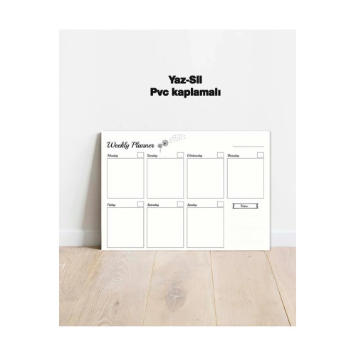Weekly Planner Yaz-Sil Pvc Poster 